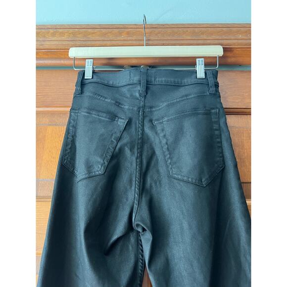 Abercrombie & Fitch Women's Ankle Straight High Rise Coated Jeans Black SZ 28/6 - Picture 7 of 9